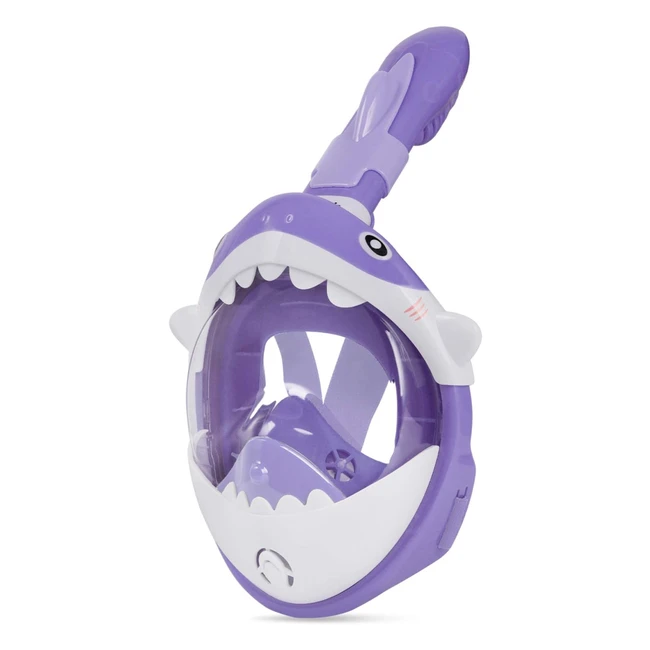 Masque de plongée enfant requin Glymnis avec tuba antibuée et antifuite - Panorama 180° - Respiration facile