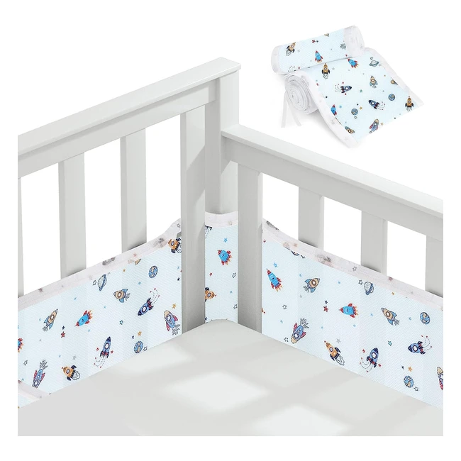 Vicloon Tours de Lit Bébé Cabane - Respirant, Doublure en Maille 3D, Antiflux d'Air - Pour Nouveau-nés Garçons et Filles