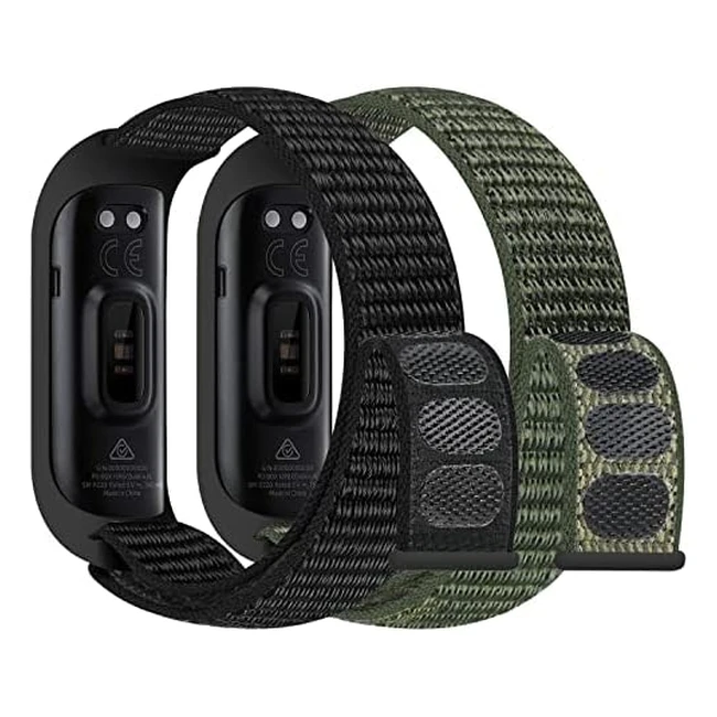 Tiptops Nylon Solo Loop Straps for Samsung Galaxy Fit 2 - Soft, Breathable, Adjustable - 2 Pack