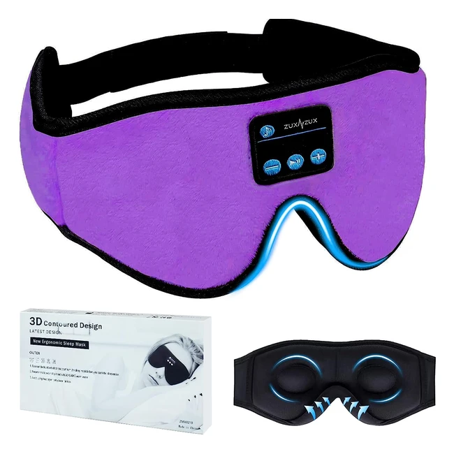 Antifaz para Dormir Bluetooth Zuxnzux 3D Inalámbricos - Prpura