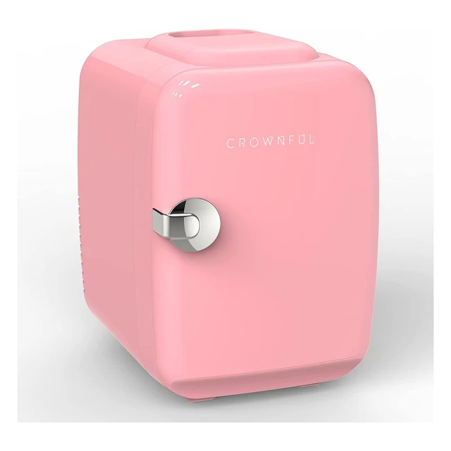 Crownful Mini Fridge 4L - Portable Cooler & Warmer for Skin Care, Cosmetics, Food - ETL Listed
