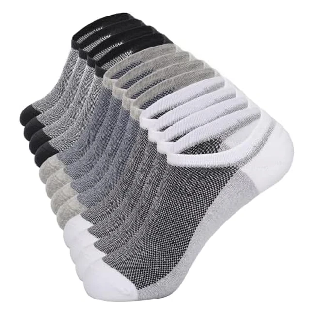Yangte Trainer Socks - Non-Slip Breathable 6 Pairs Size 9-11
