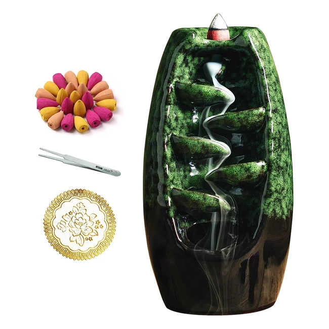 Bruciatore di Incenso in Ceramica 120 Coni Portaincenso - Ornamento per Aromater