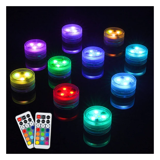 Mini piscina LED luces sumergibles IP68 impermeable con control remoto