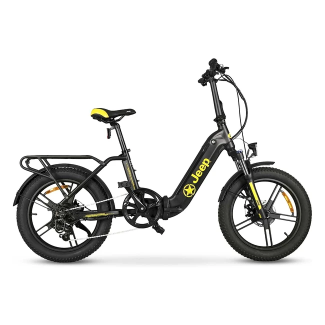 Jeep Fold eBike FR 7000 - 20 Zoll Kompaktbike, Faltbares eBike, 7-Gang-Schaltung, Schwarz