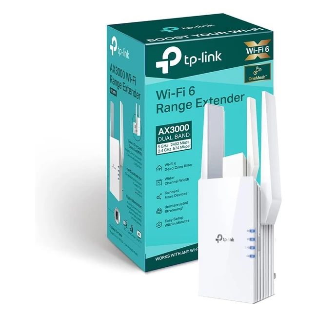 TP-Link AX3000 Dual Band Mesh WiFi 6 Range Extender - Boost Your WiFi Signal with 1 Gigabit Port - Easy Setup