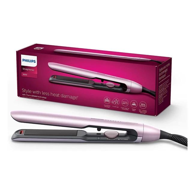 Lisseur Philips Série 5000 Thermoshield Mauve BHS53000 - Lissage Rapide et Brillant