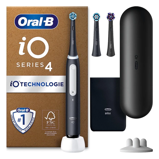 Oral-B IO Series 4 Plus - Brosse à dents électrique avec 3 brosses, 4 modes de nettoyage - Cadeau fête des mères et fête des pères