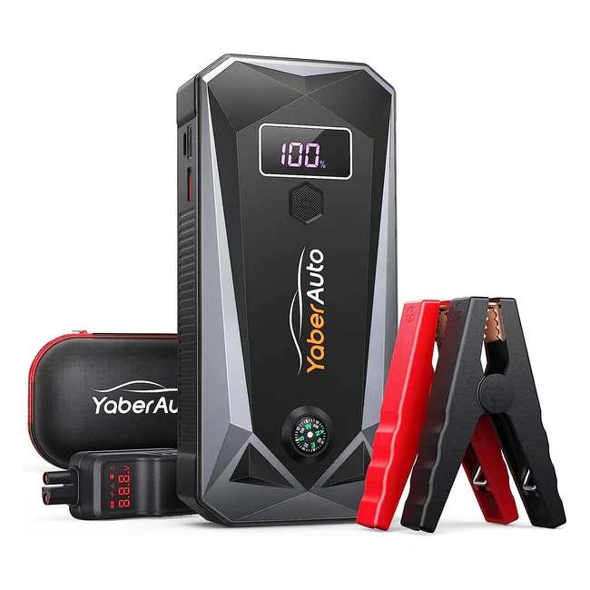 Arrancador de Coches Yaberauto 26800mAh 4000A - Para Gasolina y Diesel - USB Carga Rápida