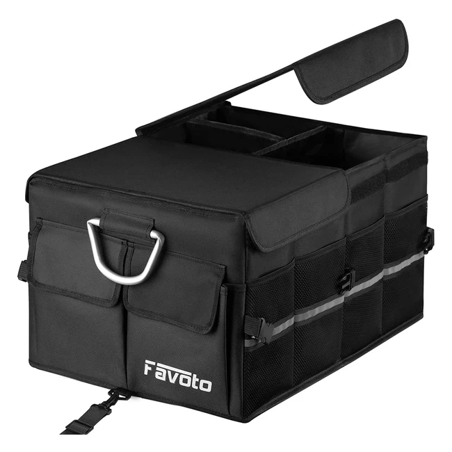 Organizador Maletero Coche Impermeable Favoto - Gran Capacidad - Tapa Desmontable - Asa de Aluminio
