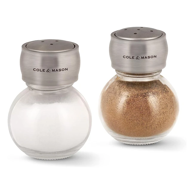 Cole & Mason Darlington Salt and Pepper Shaker Set - Stainless Steel Lid - Easy to Fill - Classic Design