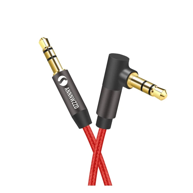 Annnwzzd Aux Cable 3m | Right Angle 3.5mm Audio Lead | Universal Compatibility