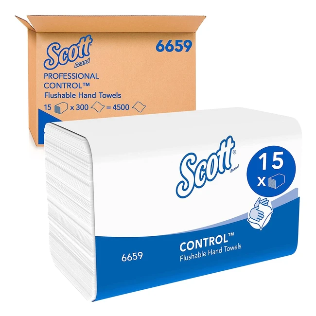 Scott Control Flushable Hand Towels 6659 - 15 Packs x 322 White Paper Towels