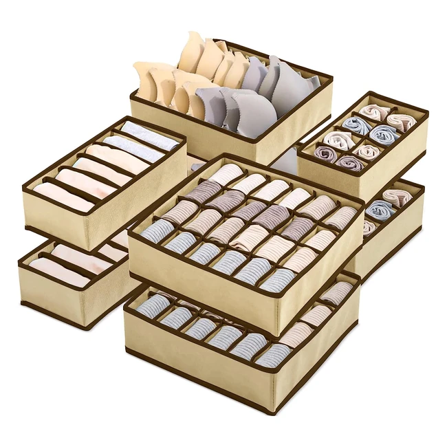 Organisateur de tiroir pliable Yidaxing - Lot de 8 rangements pour sous-vêtements, soutiens-gorges, chaussettes - Rangement gain de place