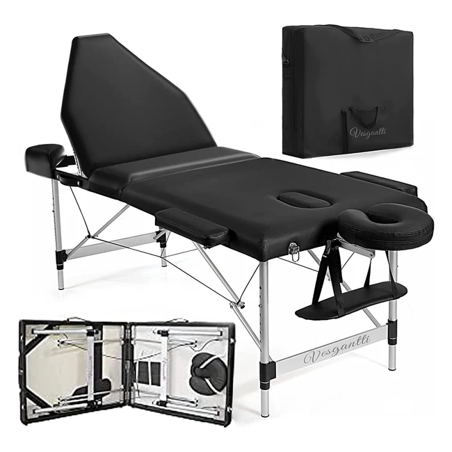 Lettino da Massaggio Pieghevole Vesgantti Professionale - Regolabile e Portatile