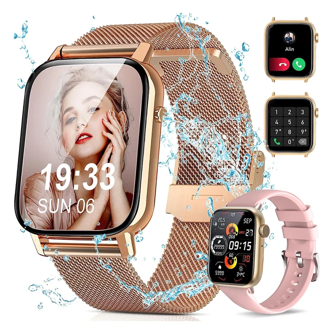 Tisoutec Smartwatch Damen Herrenfitnessuhr Tracker | 185 Touchscreenuhren | Fitness Tracker IP67 Wasserdicht | Blutsauerstoffpulsmesser | Sportuhr Aktivitätstracker