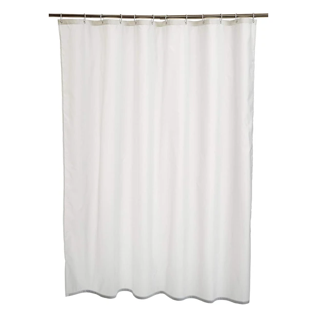 Water Repellent White Shower Curtain 180 x 200cm | Amazon Basics