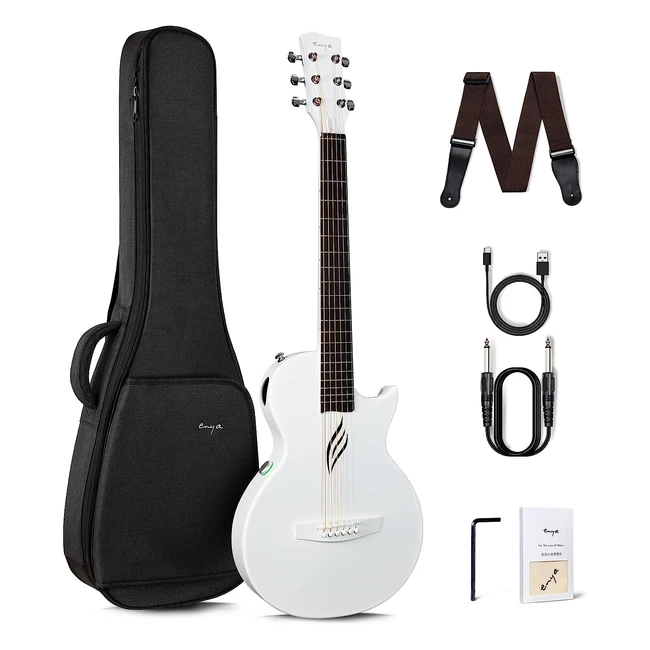 Guitarra Elctrica Acstica Enya Nova Go SP1 Blanca - Kit Completo para Princi