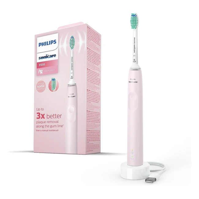 Philips Sonicare 3100 Series Sonic Electric Toothbrush with Pressure Sensor and BrushSync Replacement Reminder