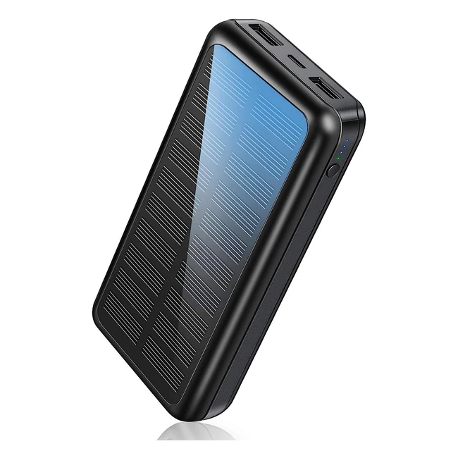 Power Bank 30000mAh | Schnelles Aufladen | Tragbares Ladegerät | Soluser Externer Akku | Solar Powerbank für iPhone Samsung Huawei iPad