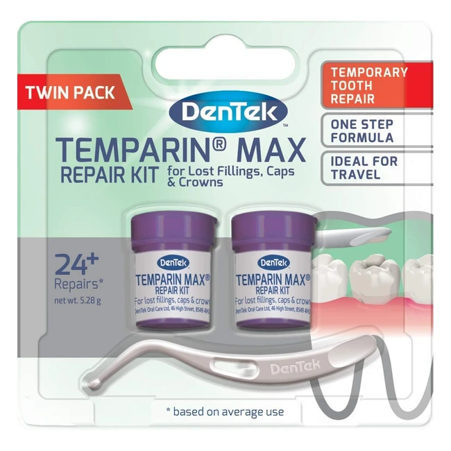 Dentek Temparin Max Home Dental Repair Kit - Twin Pack  24 Repairs