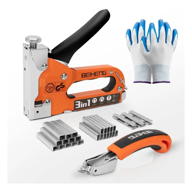 Beiheng 3 in 1 Staple Nail Gun - 3000 Staples Included