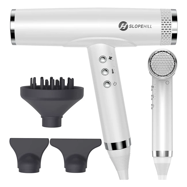 Sèche-cheveux ionique Slopehill 2000W, moteur sans balais, séchage rapide