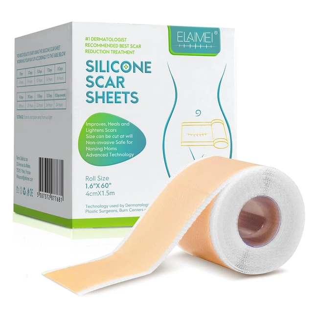 Medical Silicone Scar Sheets - EasyTear Gel Tape Roll - Scar Removal - Works on Old & New Scars