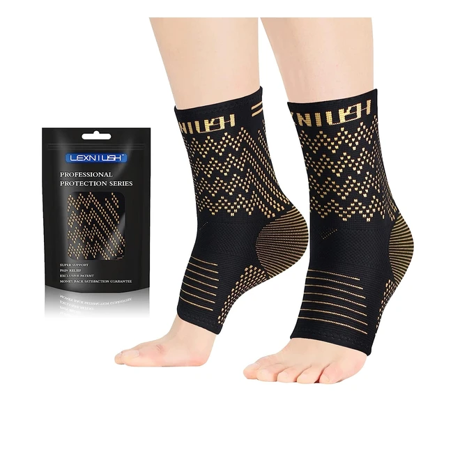 Copper Ankle Support Brace for WomenMen - Plantar Fasciitis Socks - Ankle Compr