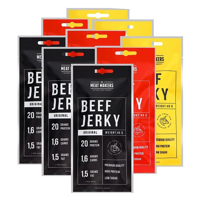 Carne Essiccata Bovina per lo Sport - The Meat Makers 100 - Mix 9 x 40g