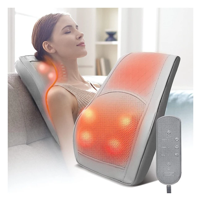 Masseur Chauffant Électrique pour le Dos avec Tête de Massage 3D - Soulagement Musculaire et Douleur - Meilleur Cadeau