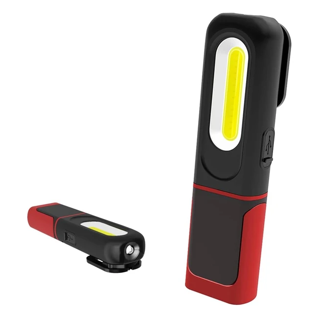 Lampe de travail LED rechargeable 2 en 1 - Rotation 360 degrés - 5W COB LED - Maison, atelier, camping