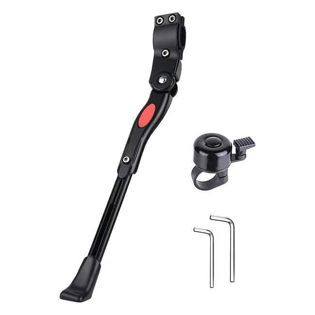 Pata de Cabra para Bicicleta - Soporte Ajustable de Aluminio - Ciclismo de Bicicletas 24-28 - Negro