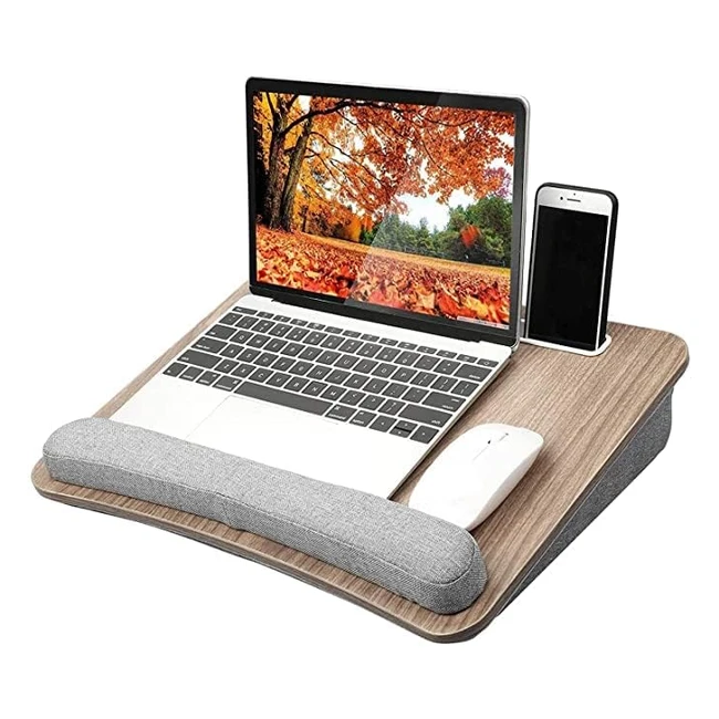 Huanuo Laptop Tray - Portable Lap Desk with Pillow Cushion - Fits up to 15.6 inch Laptop - Anti-Slip Strip - Storage Function