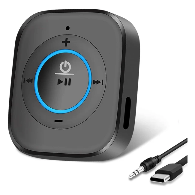 idigmall 2023 Bluetooth 53 Audio Receiver for Speaker - Wireless 35mm AUX Adapter w/Noise Cancelling Mic - 20h Playtime