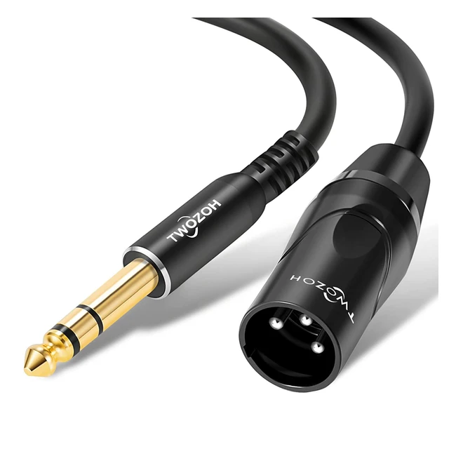 Cable Twozoh XLR Macho a TRS Estéreo 6.35 mm 5m - Alta Calidad