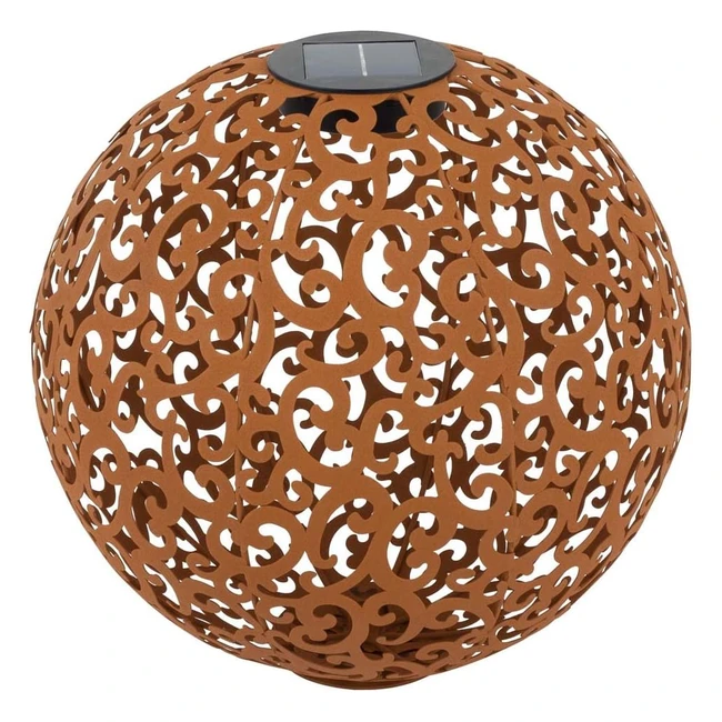 Lampada Solare Dehner Lagos Metallo Marrone 30x30x30cm - Effetto Ruggine