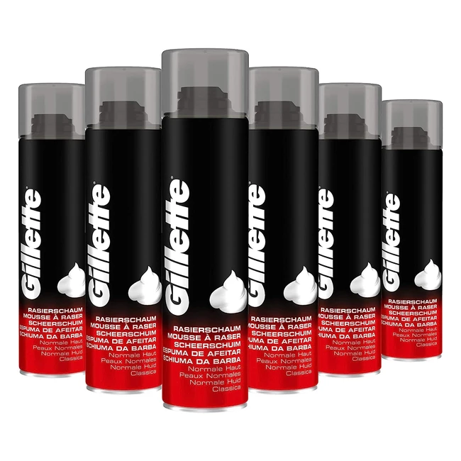 Gillette Schiuma da Barba Classica 6 Confezioni da 300ml - Riduce Lattrito Fac