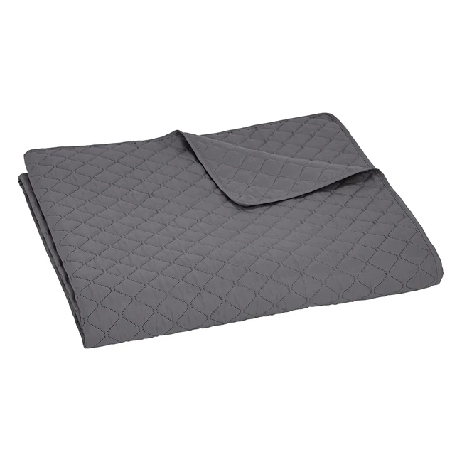 Amazon Basics Oversized Embossed Coverlet - Dark Grey Diamond - 170 x 210 cm - S