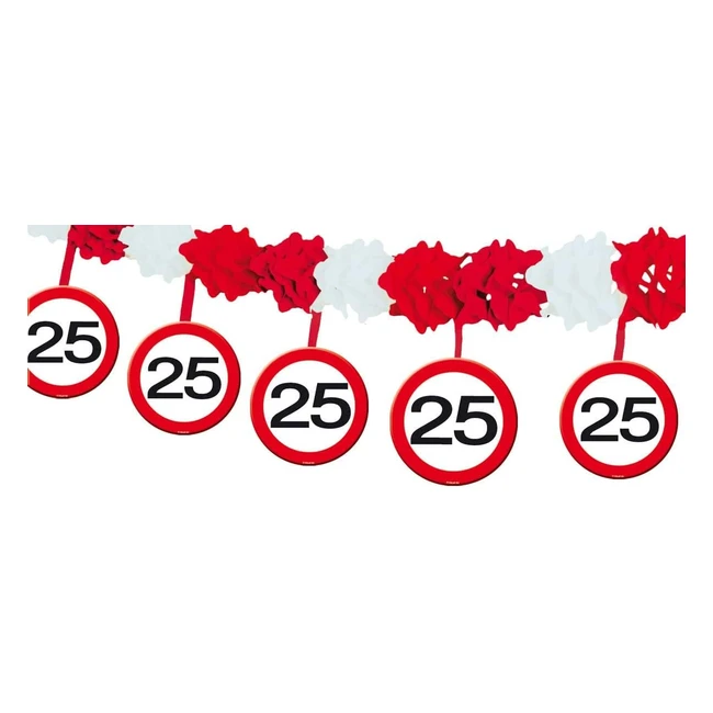 Guirnalda de Señal de Tráfico de 25 Cumpleaños - Perchas Multicolor