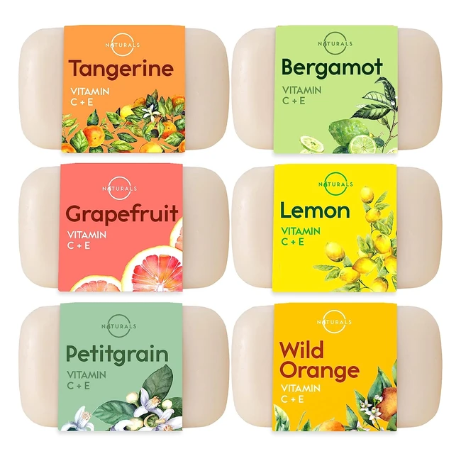 O Naturals 6 Pc Citrus Bar Soap Collection - Vegan Body Soap - Organic Ingredien