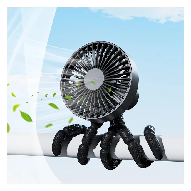 Mini Portable Stroller Fan - Handheld Fan with 3000mAh Battery - Clip-On Fan wit