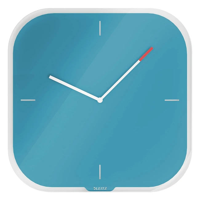 Leitz Wanduhr mit Glasoberflche sanftes Blau Cosyserie 90170061 32 x 32 x 