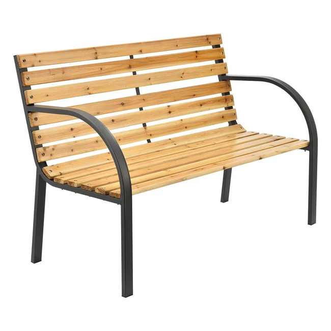 Juskys Gartenbank Modena - 2-Sitzer Holzbank mit Armlehnen & Rückenlehne - Wetterfeste Sitzbank