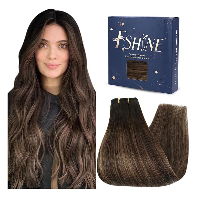 Extension capelli fshine 55cm 100g colore 2 castano scuro con 8 castano medio e 2 marrone scuro