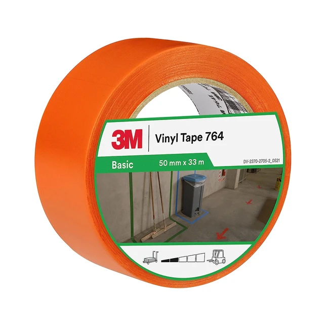 3M General Purpose Vinyl Tape 764i - Orange - Easy Application Vibrant Color