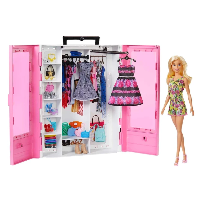 Barbie GBK12 Traum Kleiderschrank mit Puppe und Zubehör - Spielzeug ab 3 Jahren