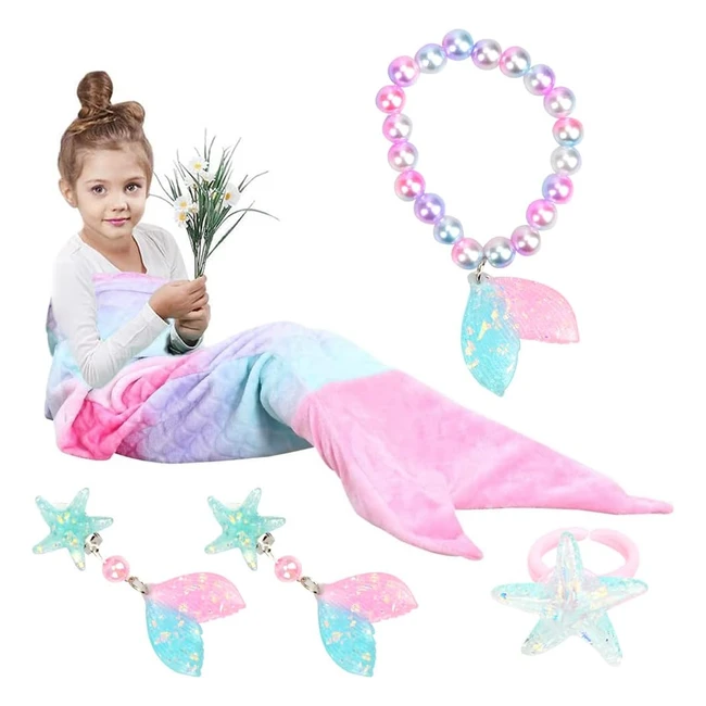 Plaid Sirène Enfant - Couverture Sirène Chaude - Cadeau Anniversaire