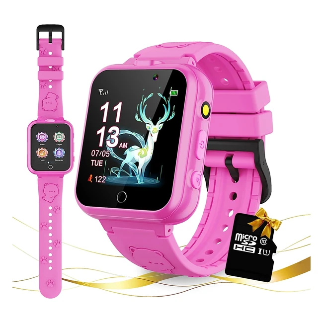 Retysaz Kids Smart Watch 24 Game Pedometer 2 HD Cameras Fashion Smartwatches for