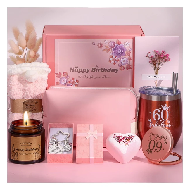 60th Birthday Gifts for Women - Personalised Hampers - Funny 60 Year Old Pamper Gift Basket